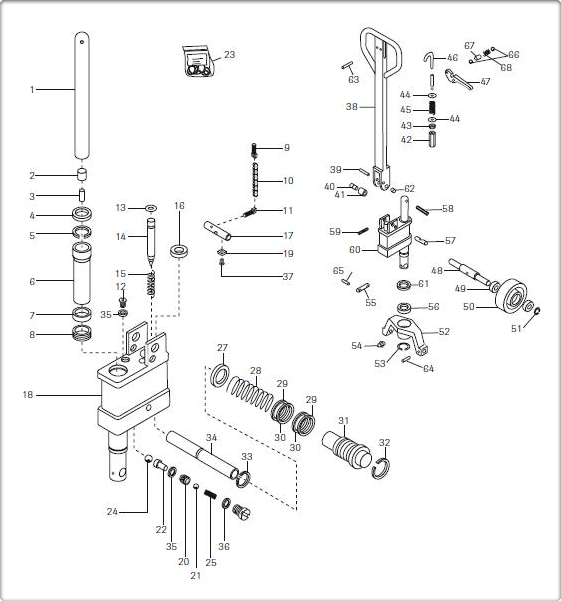 Crown PTH Hydraulic Pump Assy Drawings